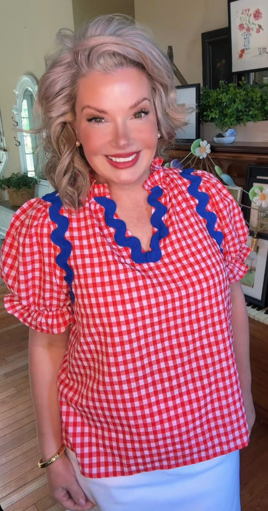 Gingham Ric-Rac Top