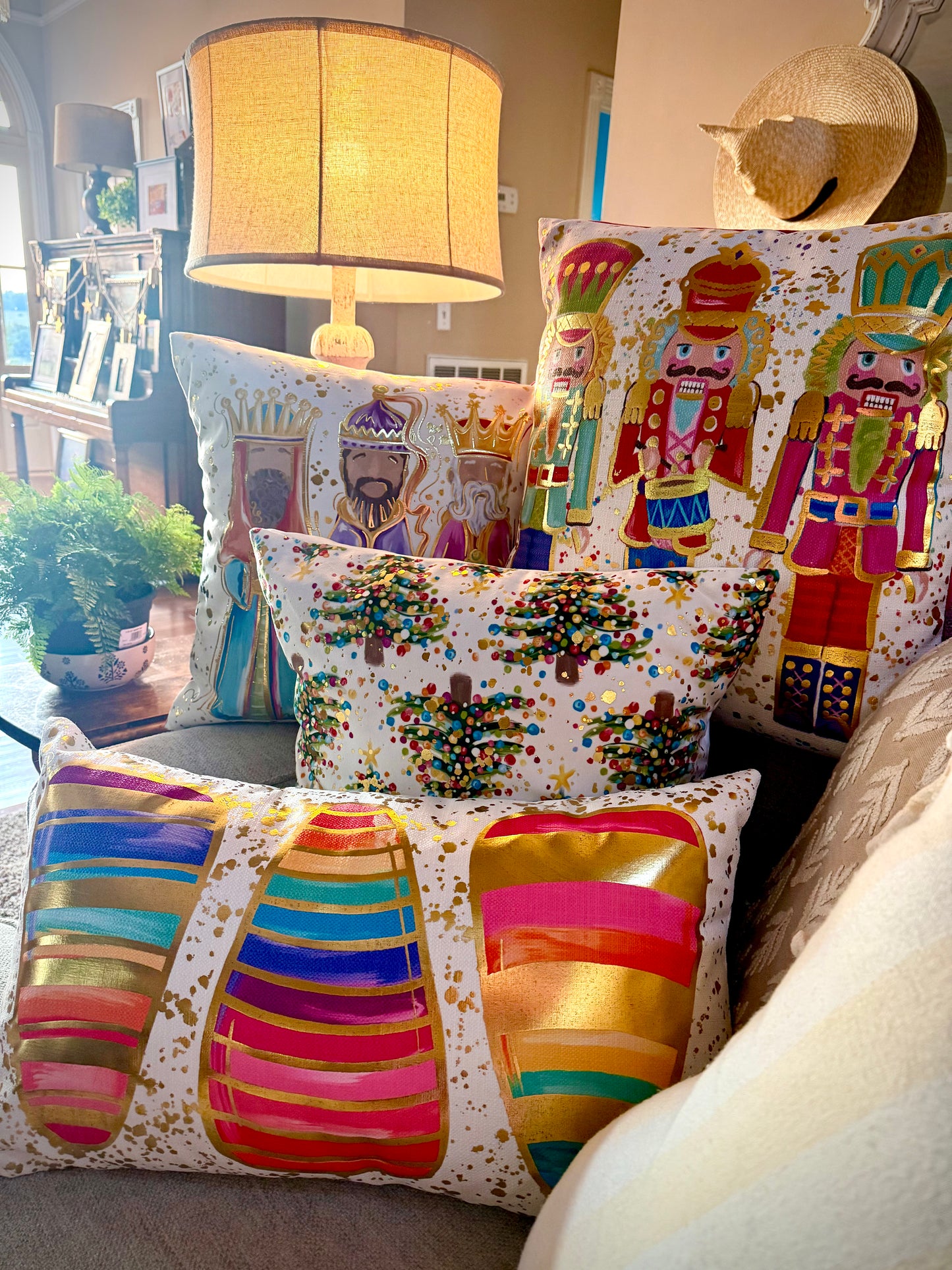 Colorful Gold Foil Pillows