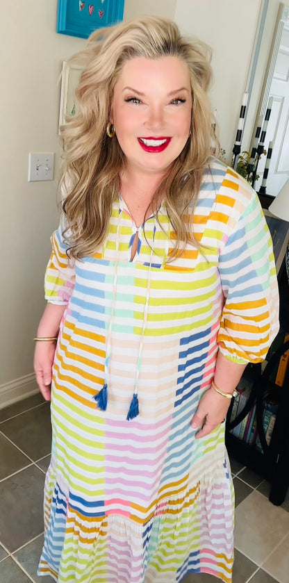 Colorful Copa Stripe Dress