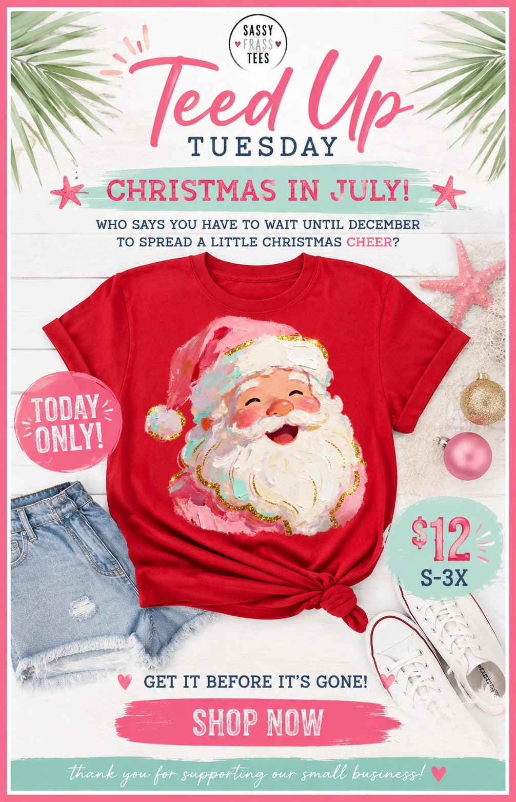 TEE'D UP TUESDAY TEE OF THE WEEK- SANTA