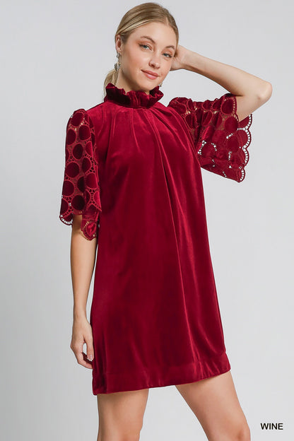 Velvet High Neck Dress