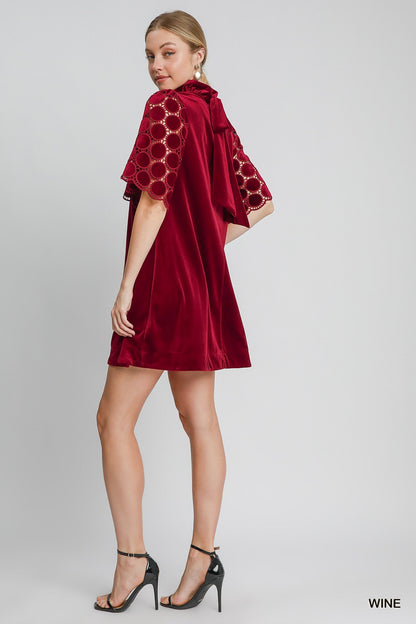 Velvet High Neck Dress