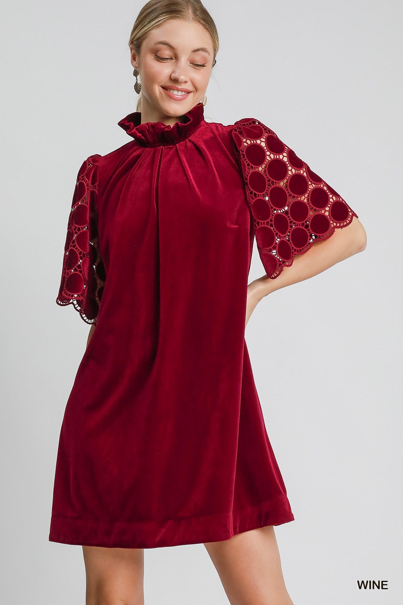 Velvet High Neck Dress