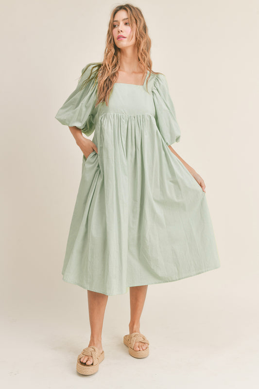 Sea of Sage Striped Dress