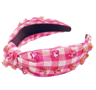 Pink Checker Headband