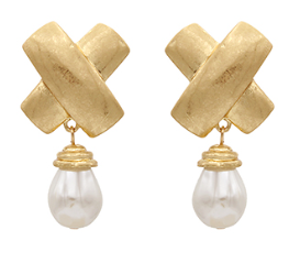 Crisscross Pearl Earrings