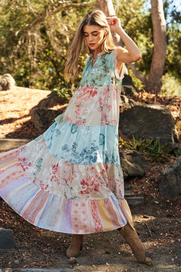 Mixed Moments Maxi Dress