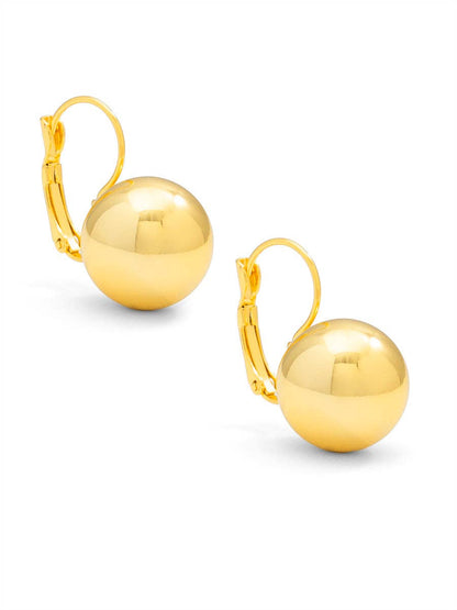 Metal Ball Drop Earring: GLD