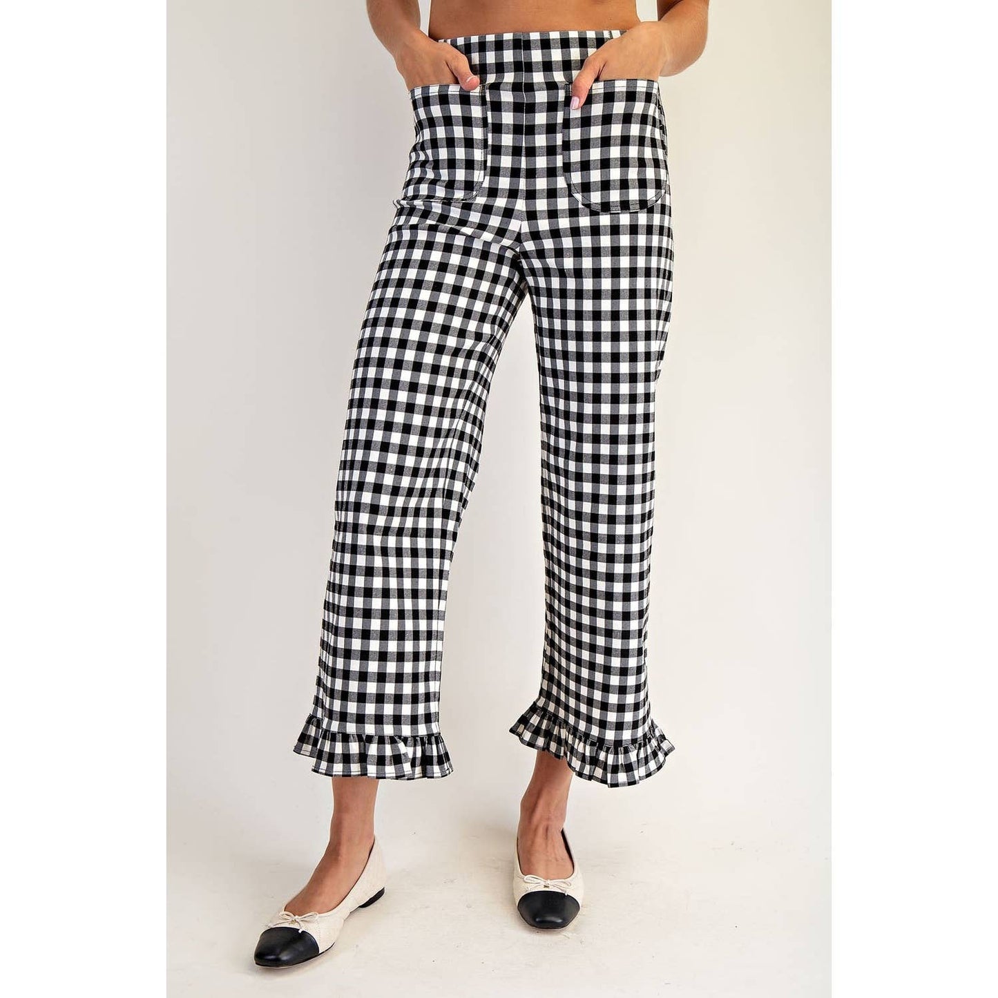 Gingham Straight Leg Pants
