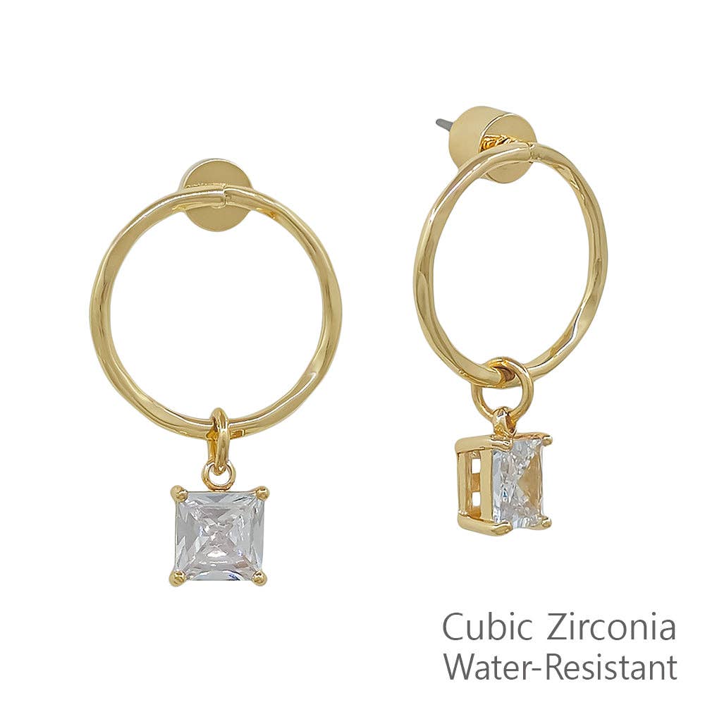 1" Open Round Metal Stud Earring