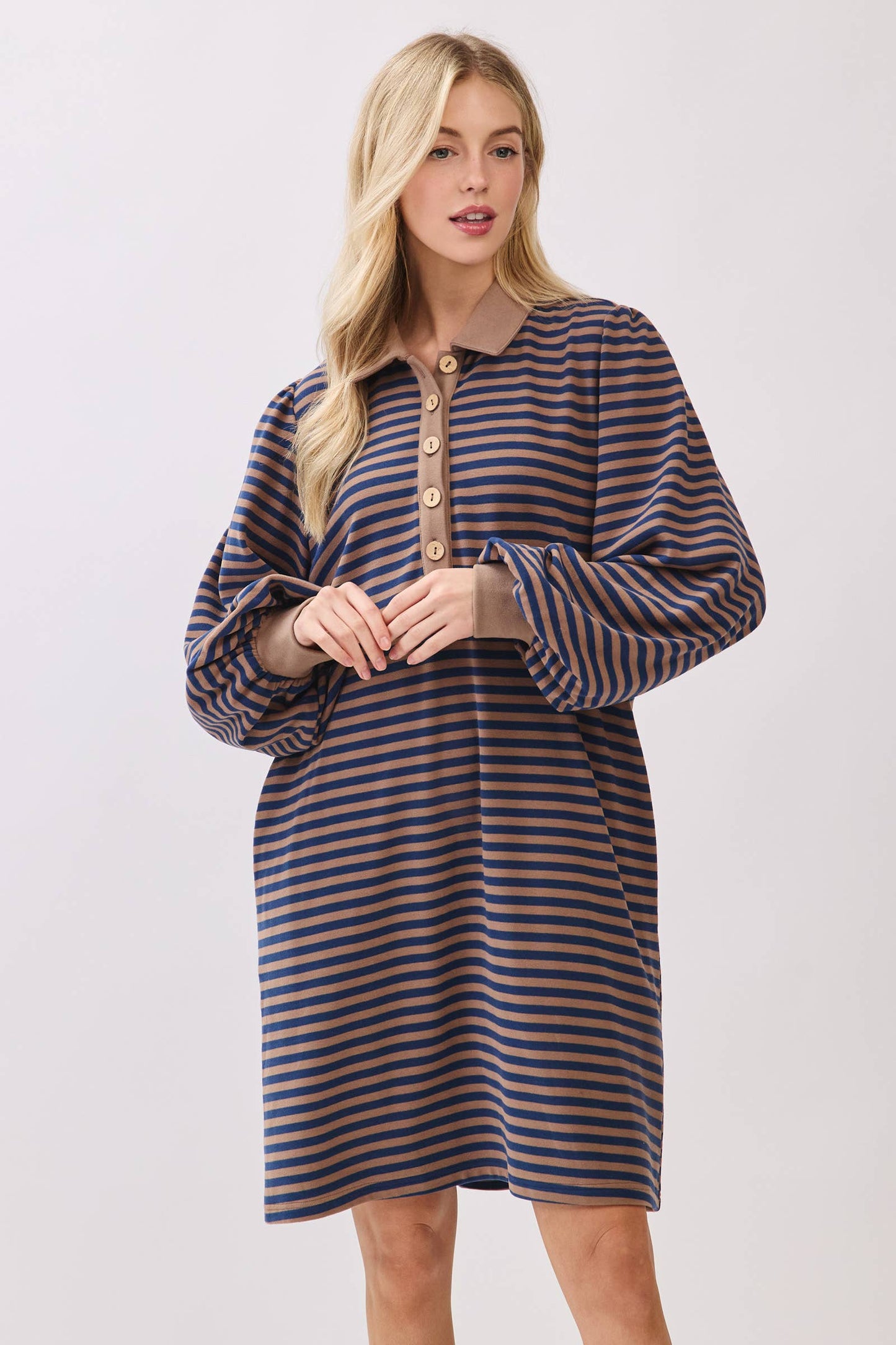 Striped Polo Shift Dress