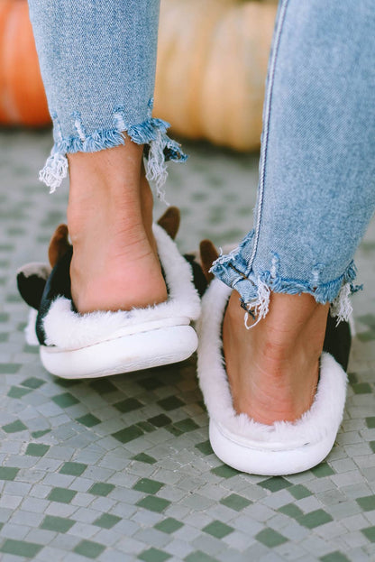 Animal Cow Plush Slippers