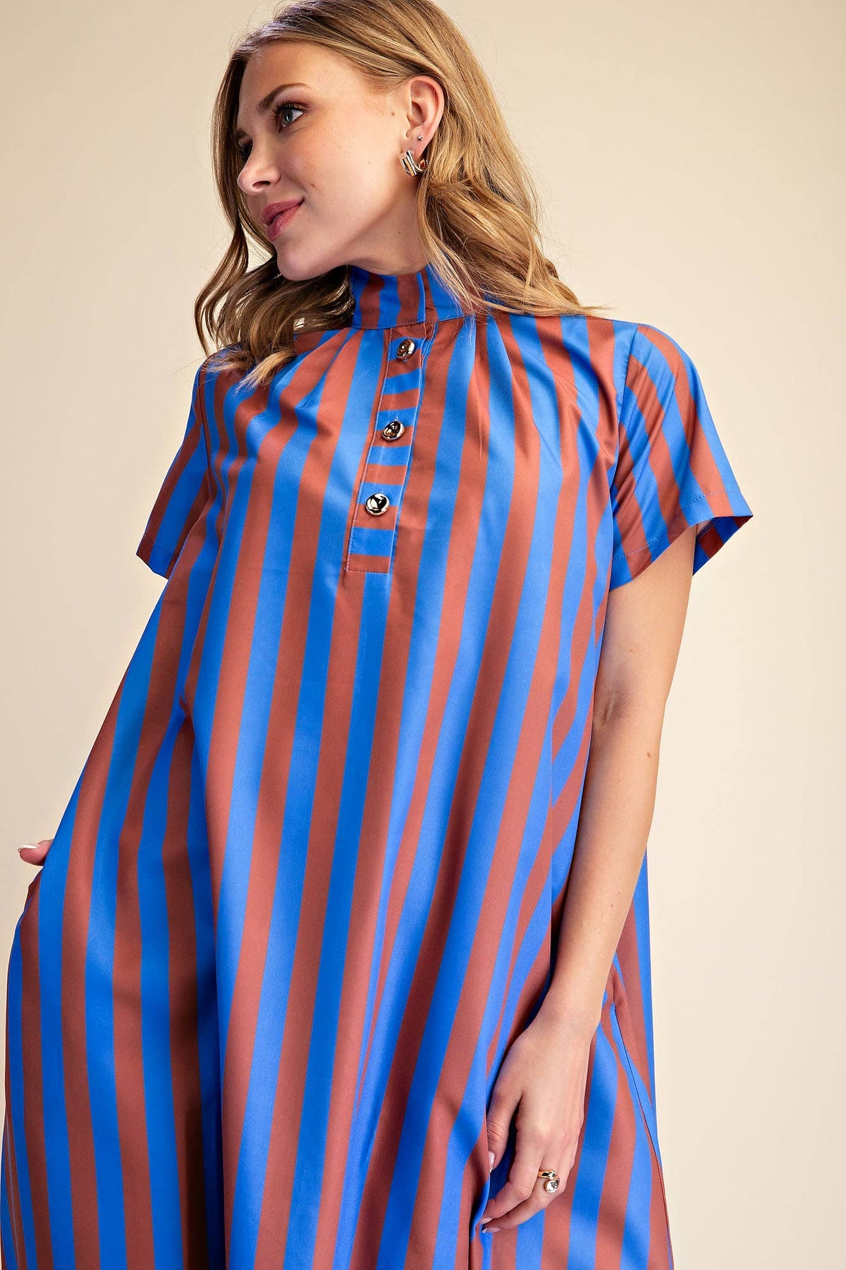 Stand Tall High Neck Midi Dress