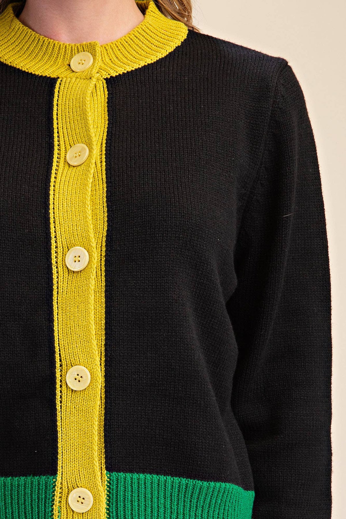 Color Combo Sweater Cardigan