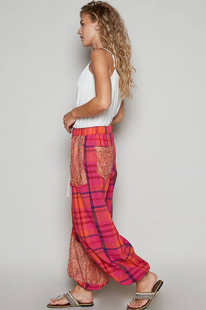 Plaid Patterned Joggers