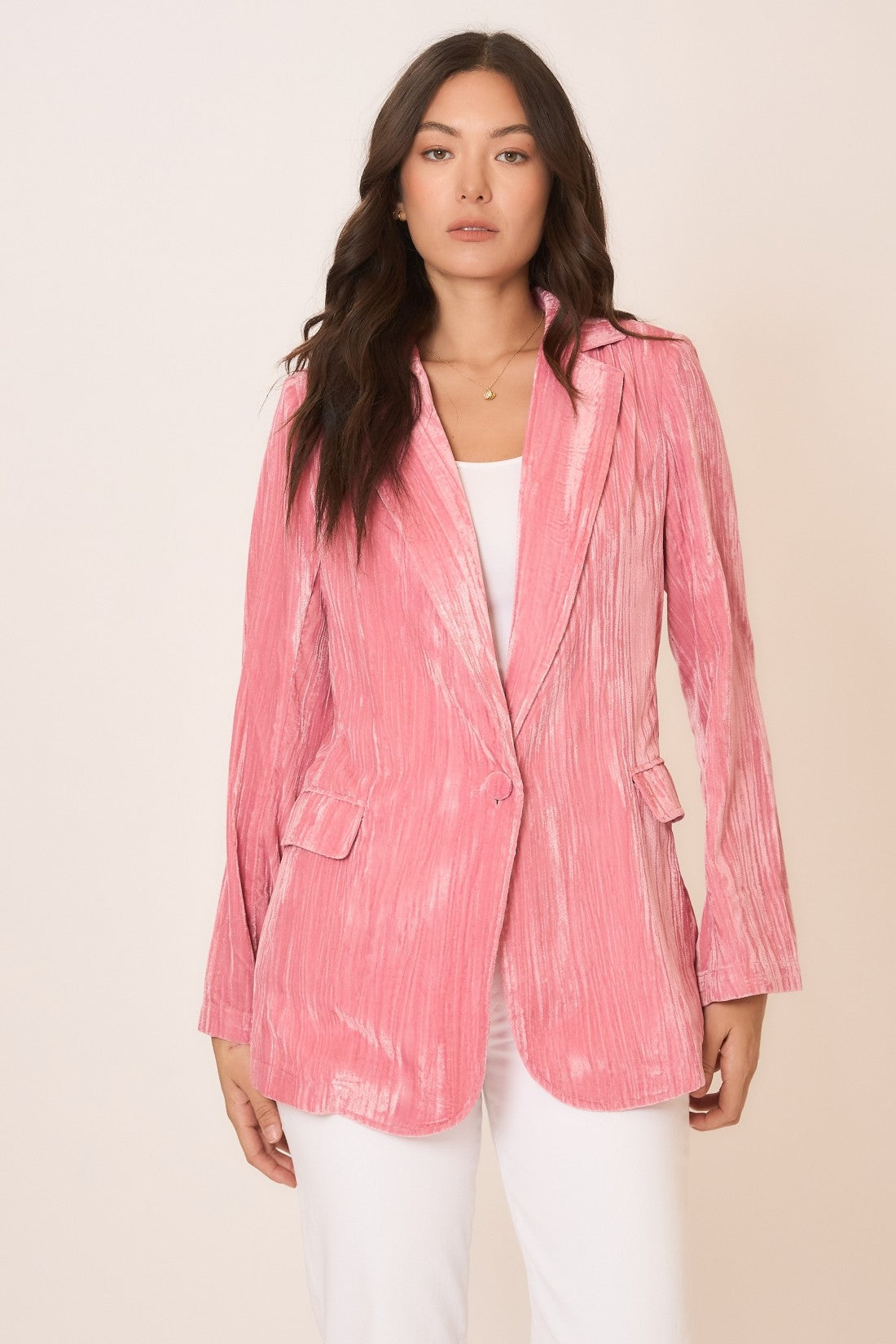 Crinkle Velvet Blazer