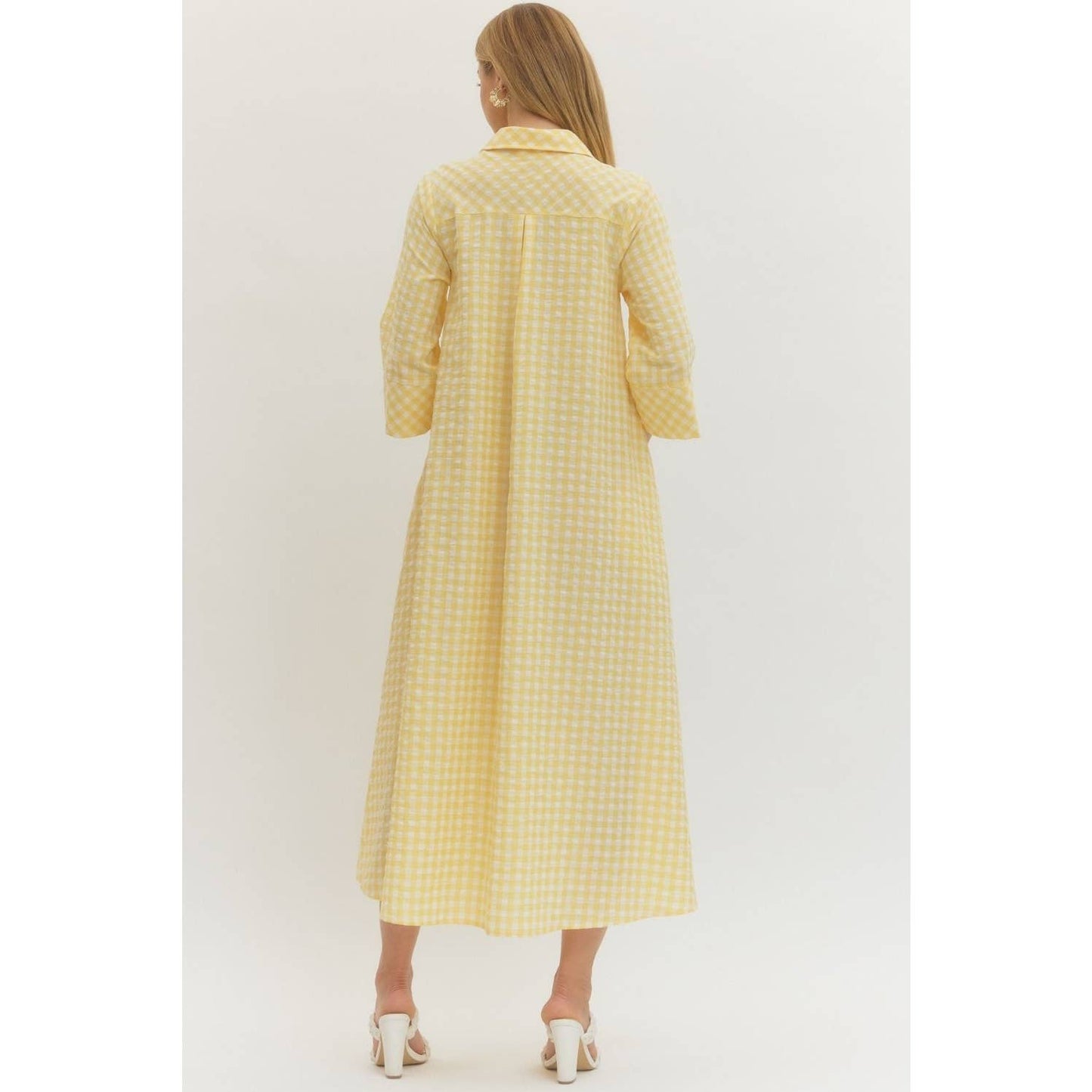 In Love with Gingham Midi Dress