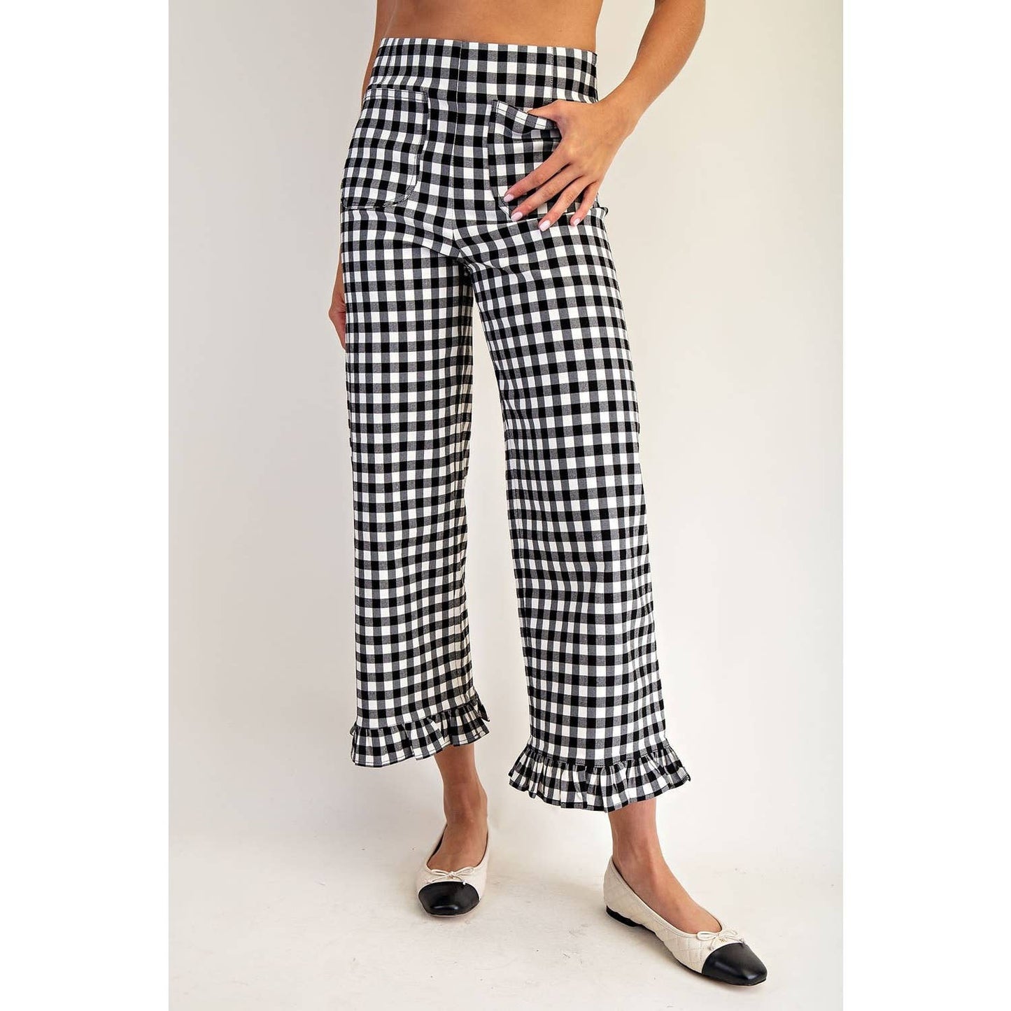 Gingham Straight Leg Pants