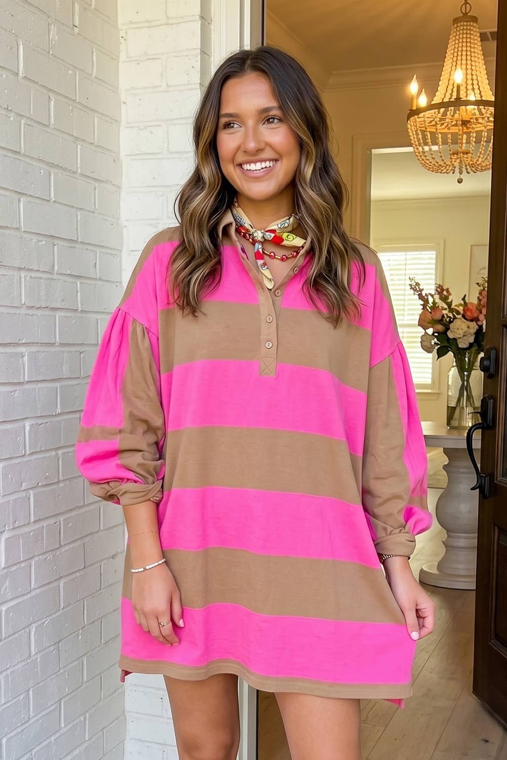 Striped Colorblock Shift Dress