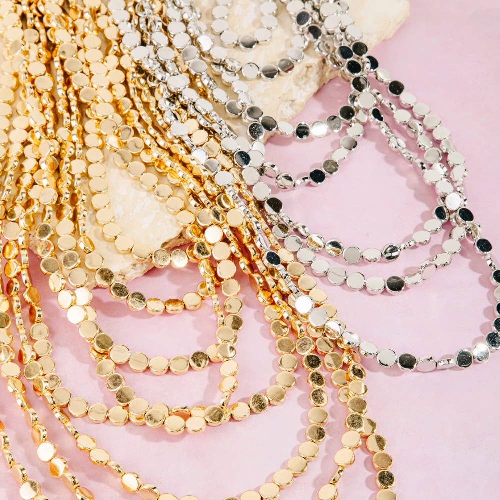 Multi Layered Mini Circle Link Chunky Statement Necklace