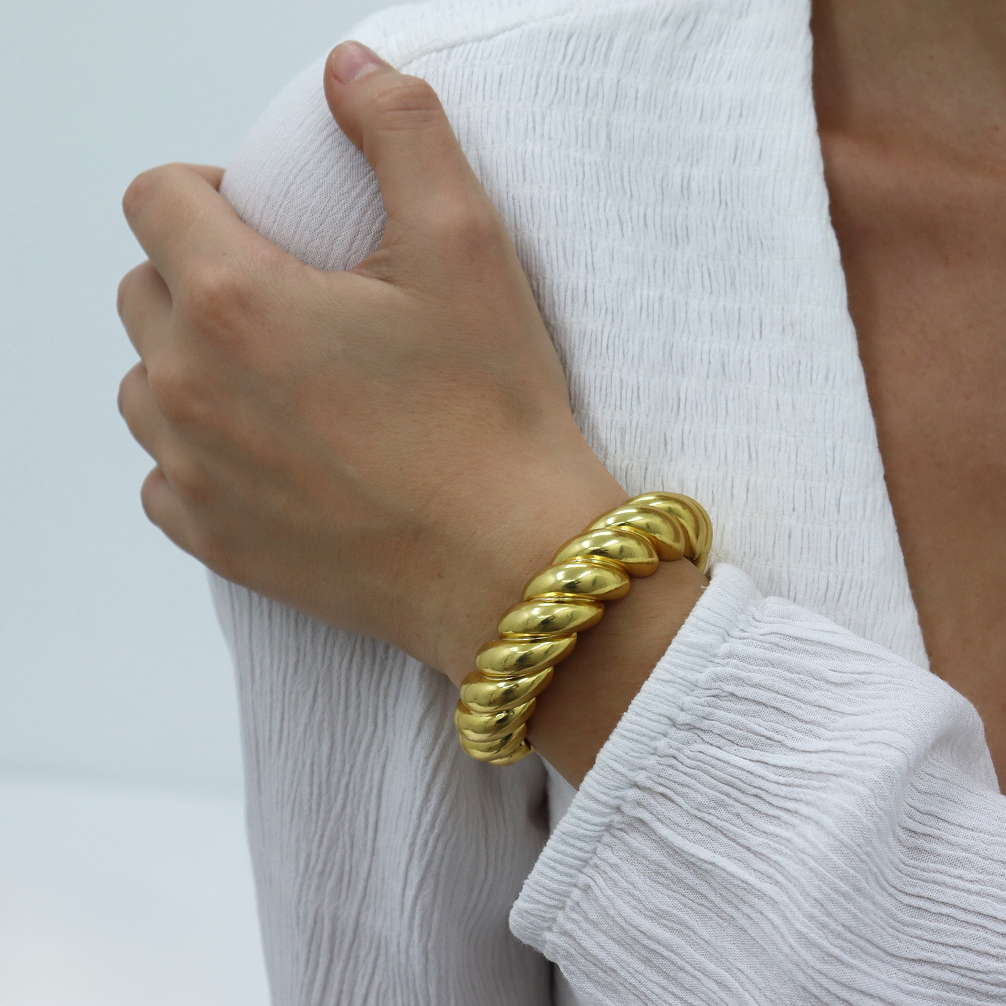 Twisted Rope Bracelet - 24K Gold Plated