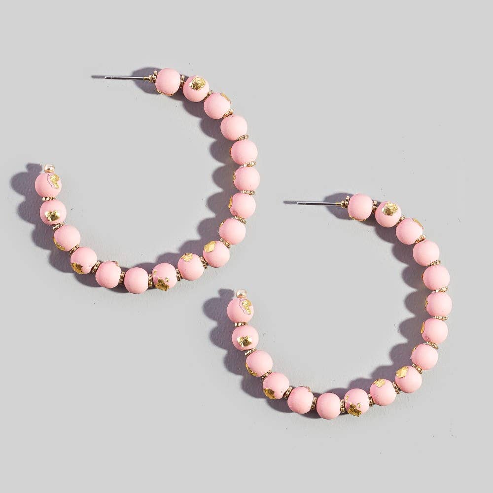 Ball Beaded Hoop Earrings