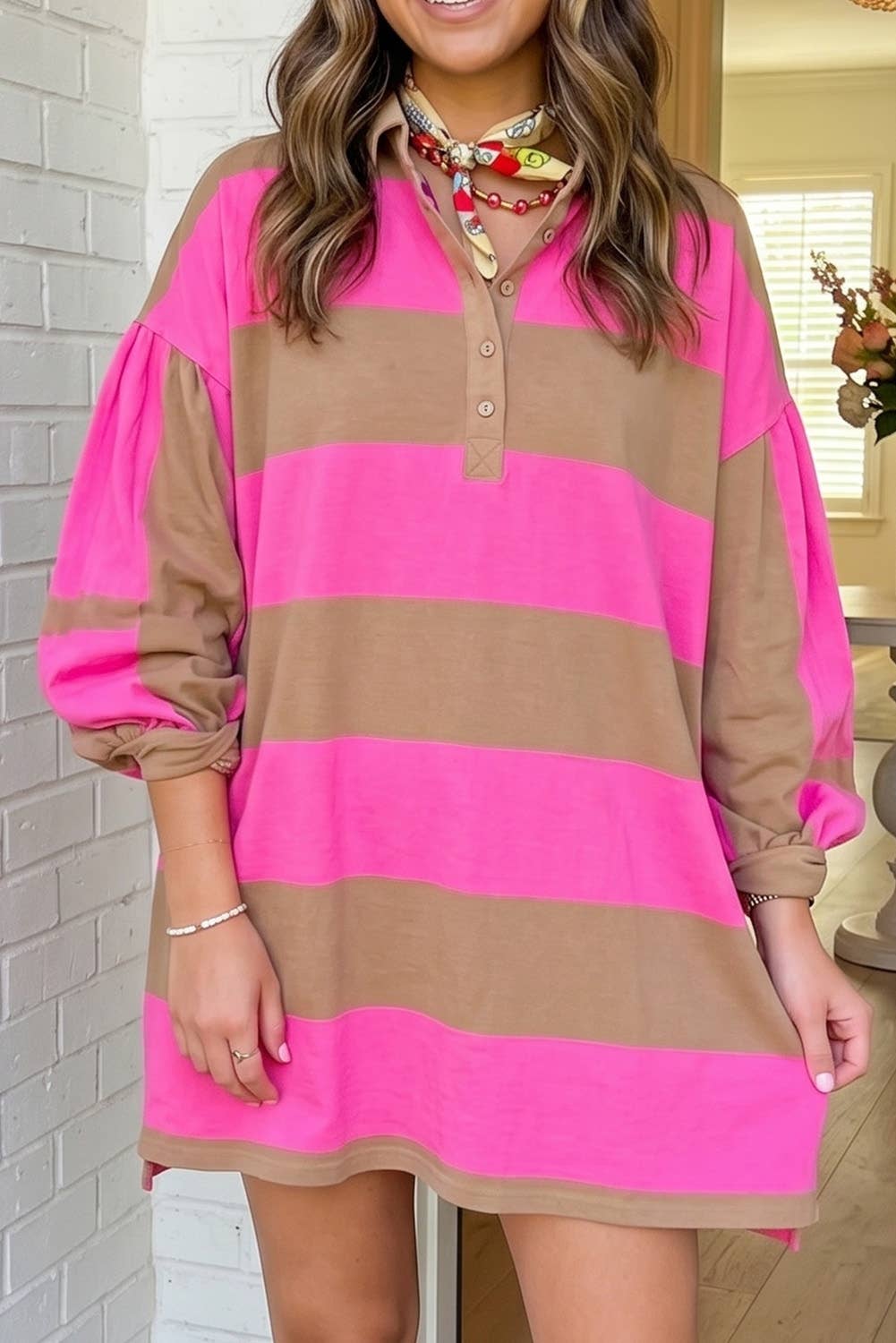 Striped Colorblock Shift Dress