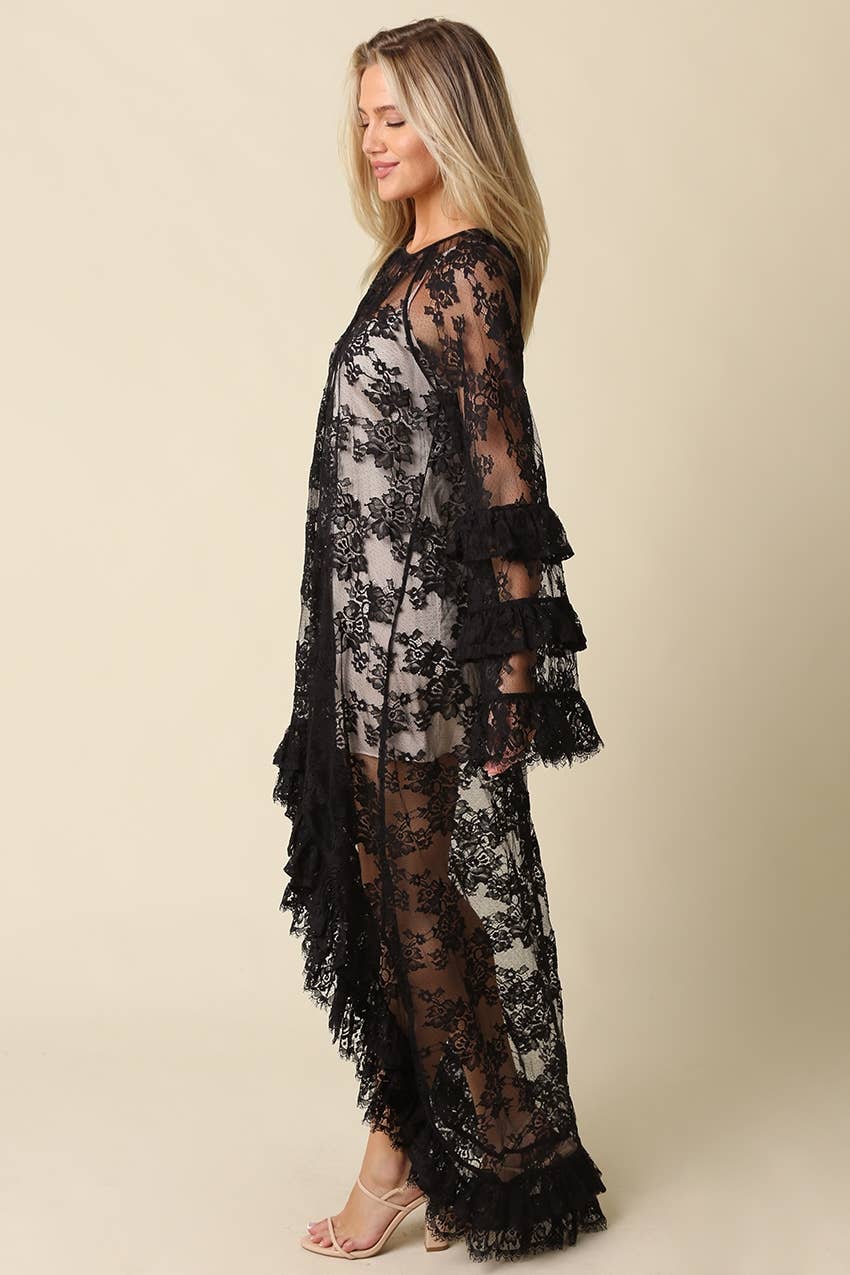 The Willa High-Low Lace Tiered Dress