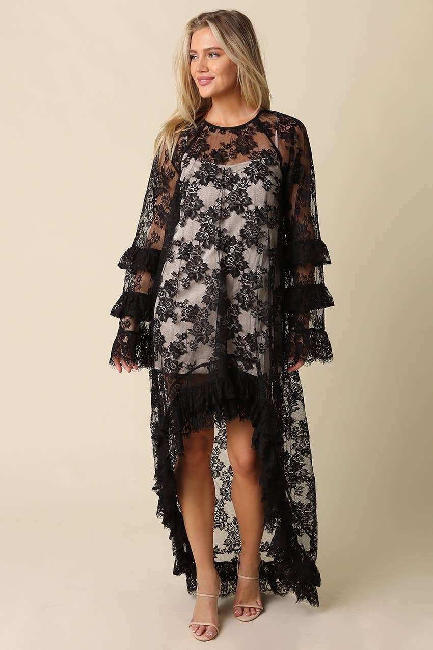 The Willa High-Low Lace Tiered Dress