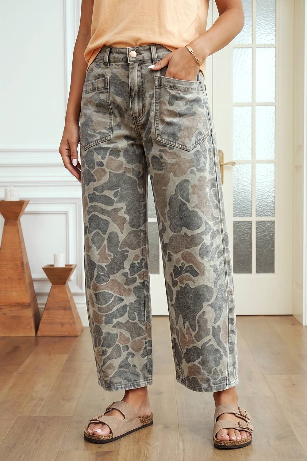 Camo Ankle Length Jeans