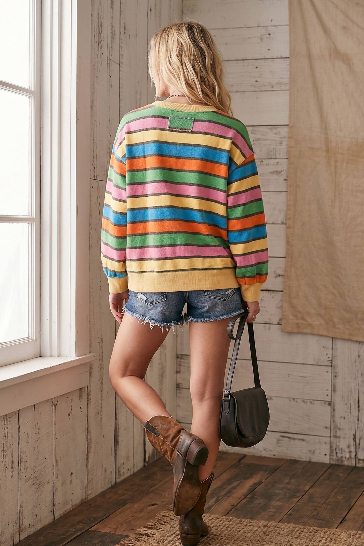 Retro Stripes Oversized Pullover