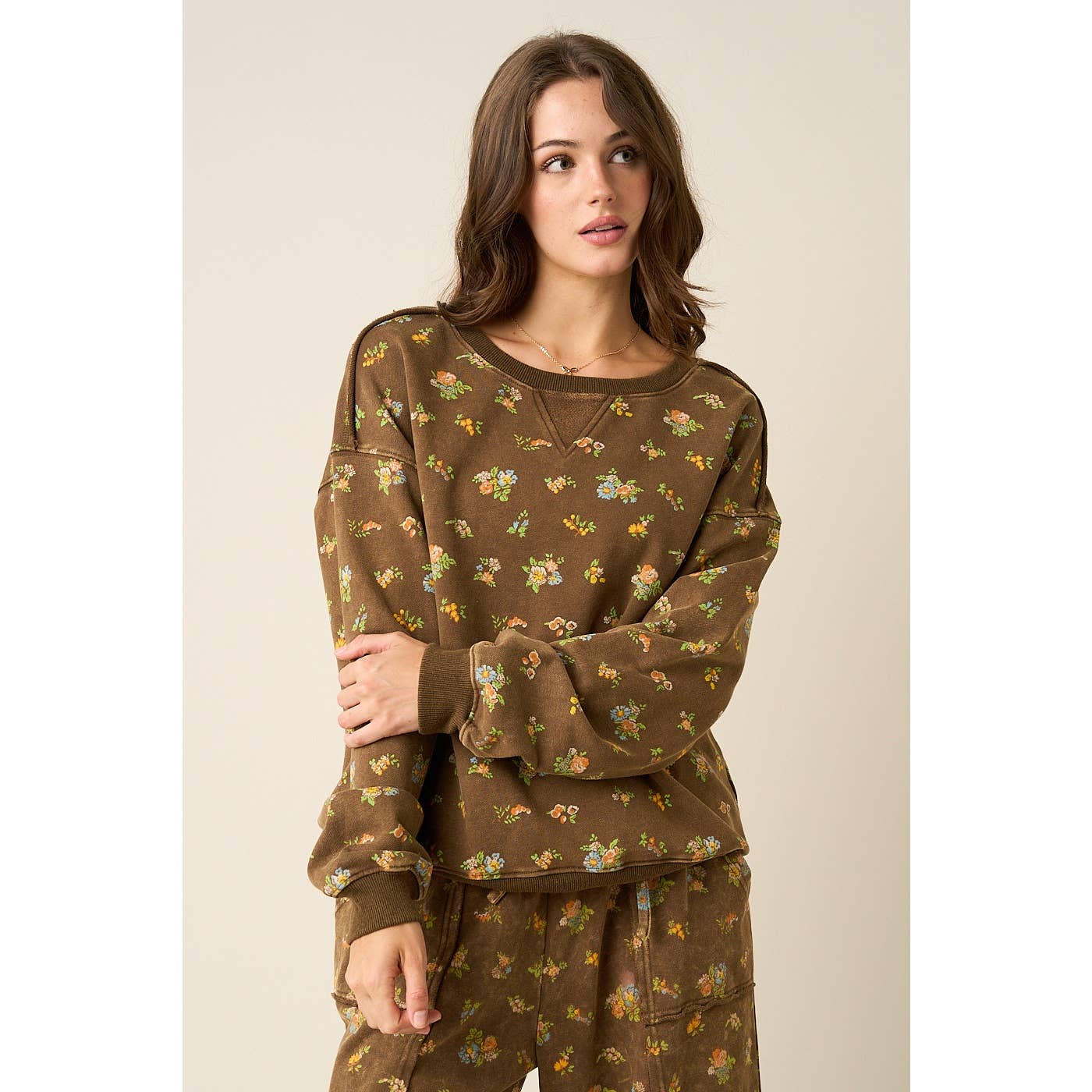 Floral Fantasy Washed Sweatshirt