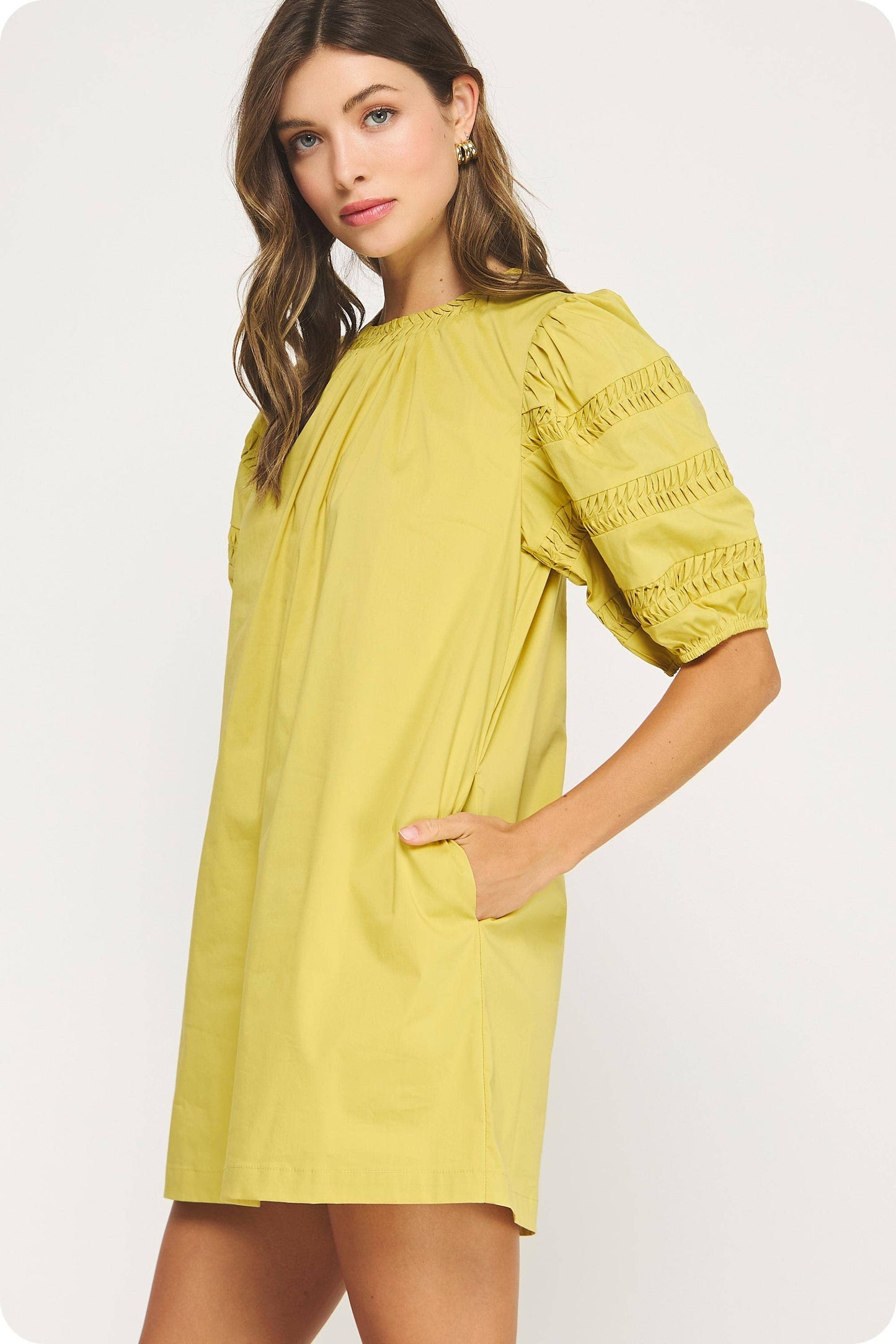 Reverse Pintuck Mini Dress