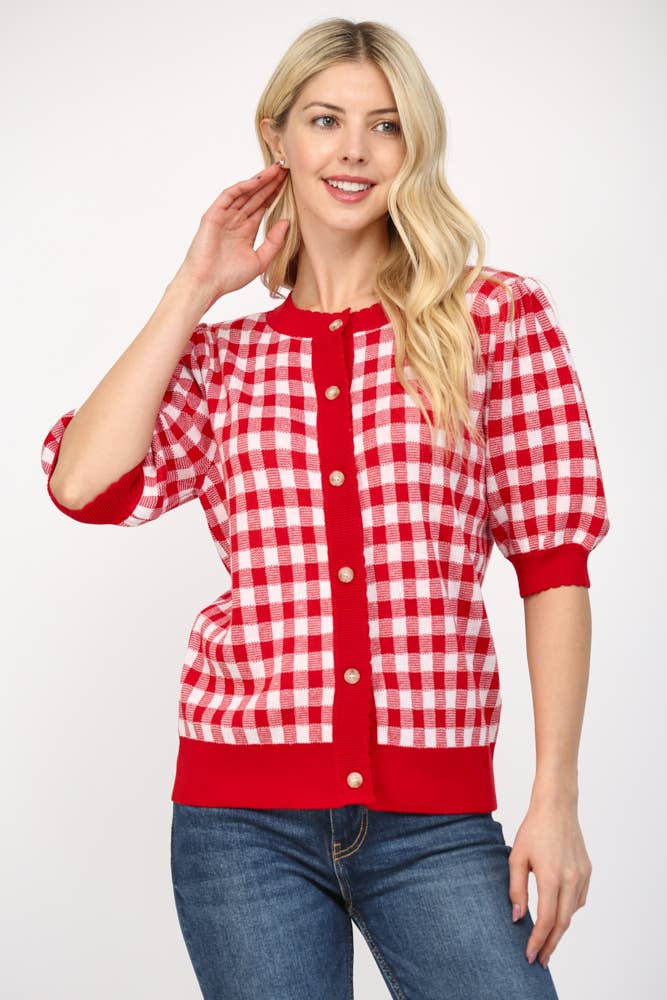 Love Me Always Gingham Cardigan