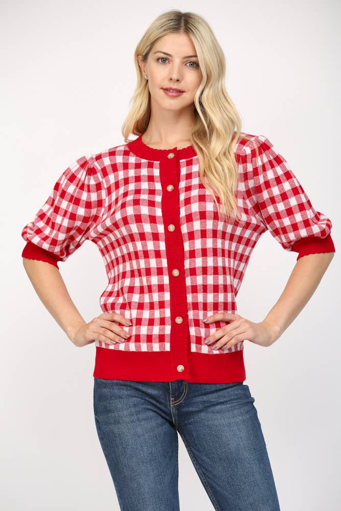 Love Me Always Gingham Cardigan