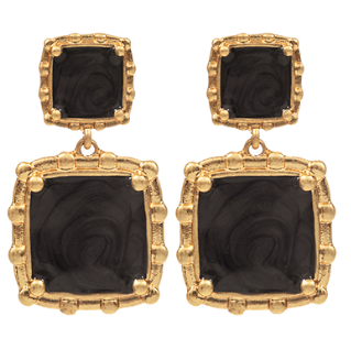 Double Square Drop Earrings