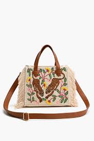 Temur Fringe Leopard Tote Bag