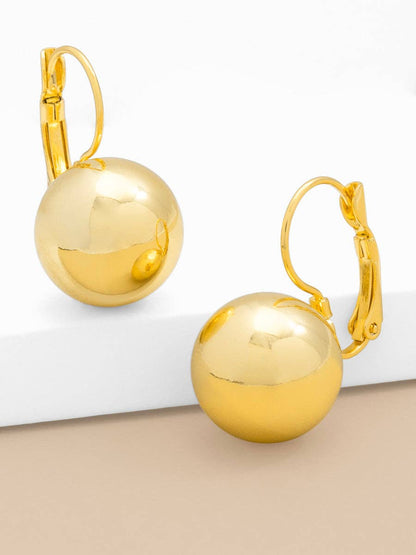 Metal Ball Drop Earring: GLD