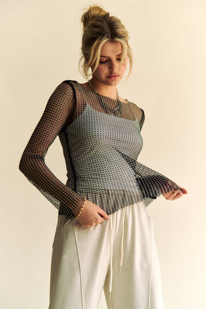 Diamond Mesh Top