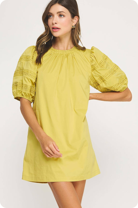 Reverse Pintuck Mini Dress