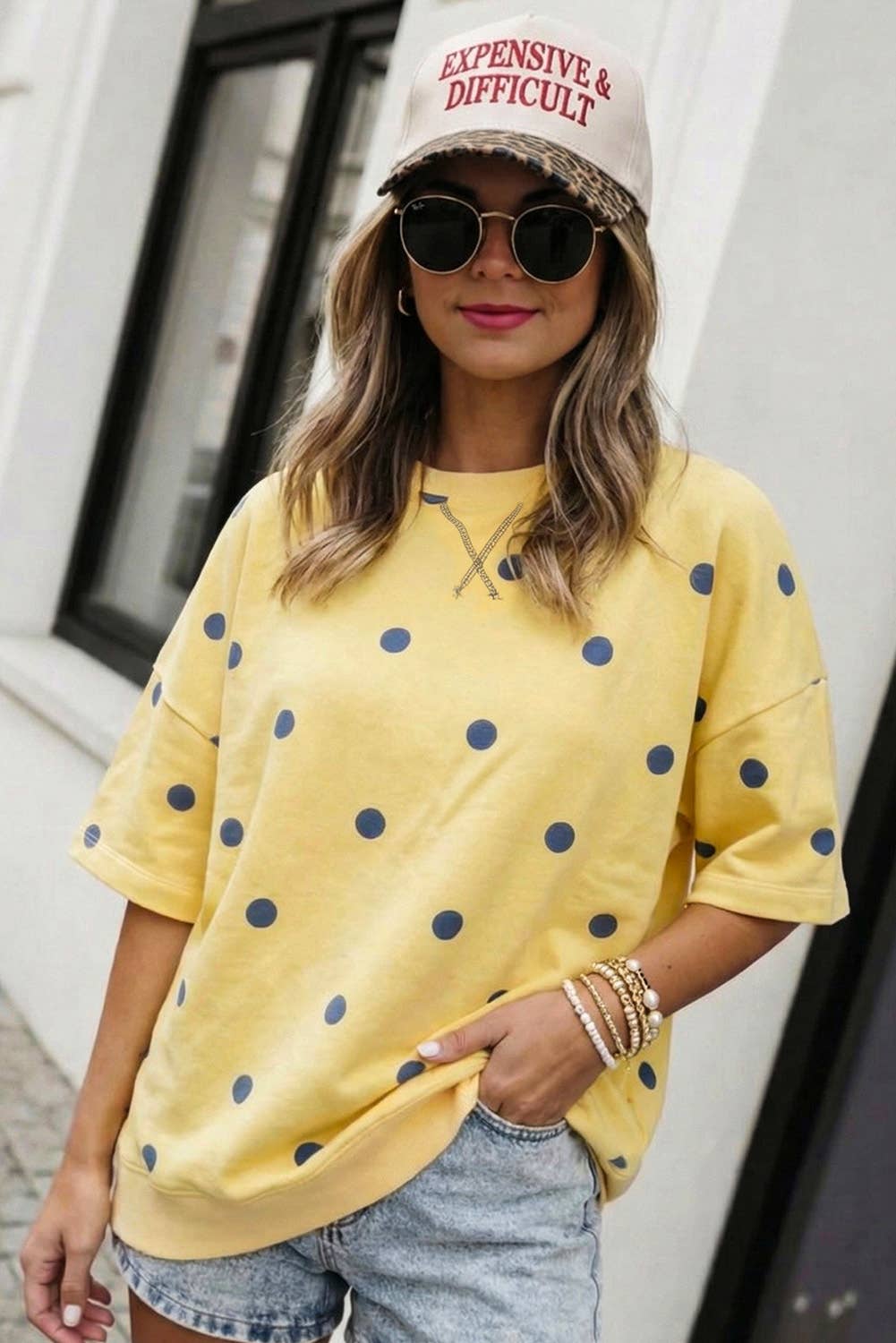 Polka Dots Oversized T Shirt