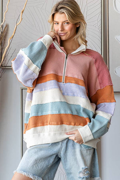 Color Block Oversized Pullover