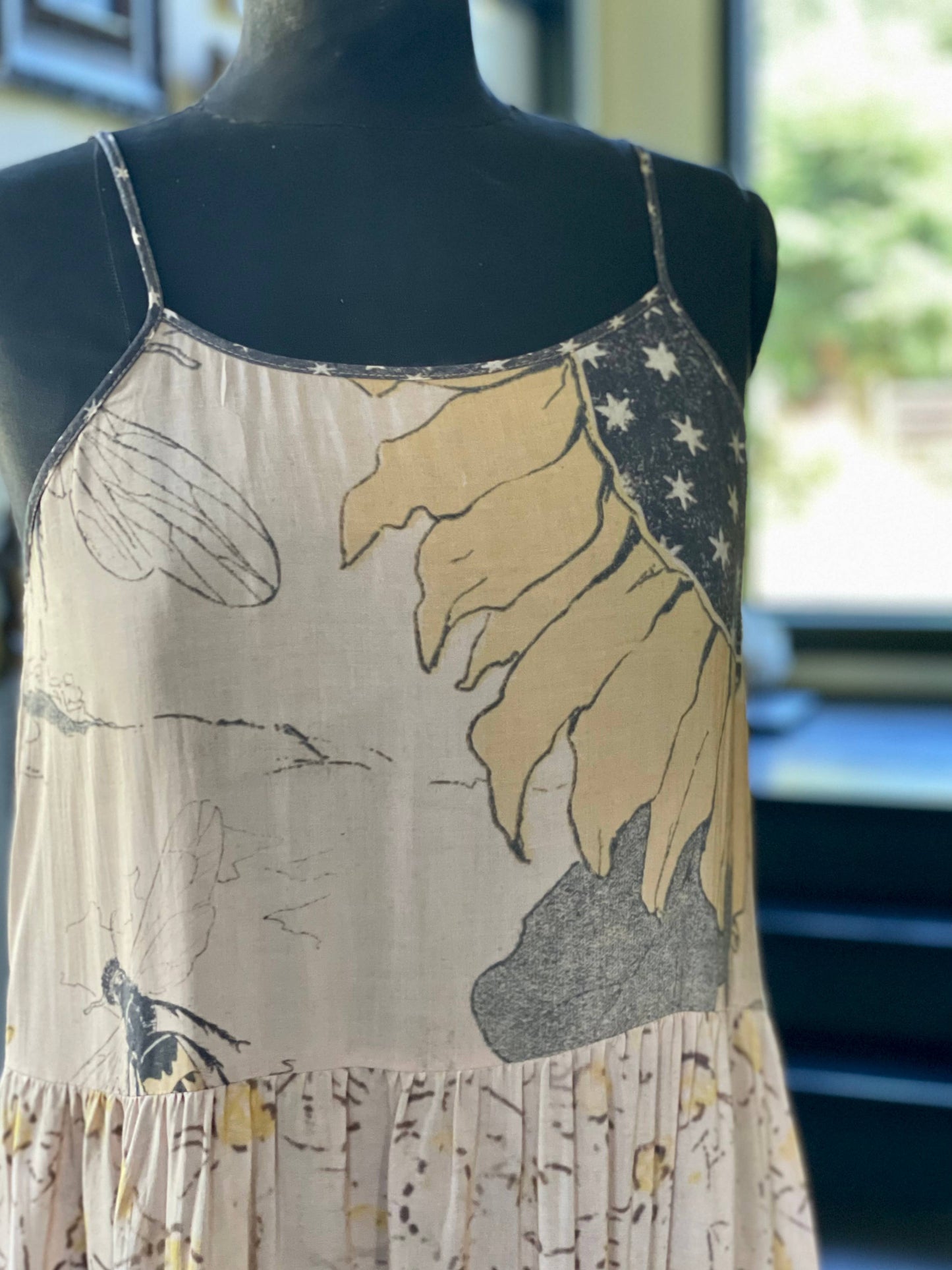 Milk & Honey Bohéme Slip Dress with Bees and Sunflower