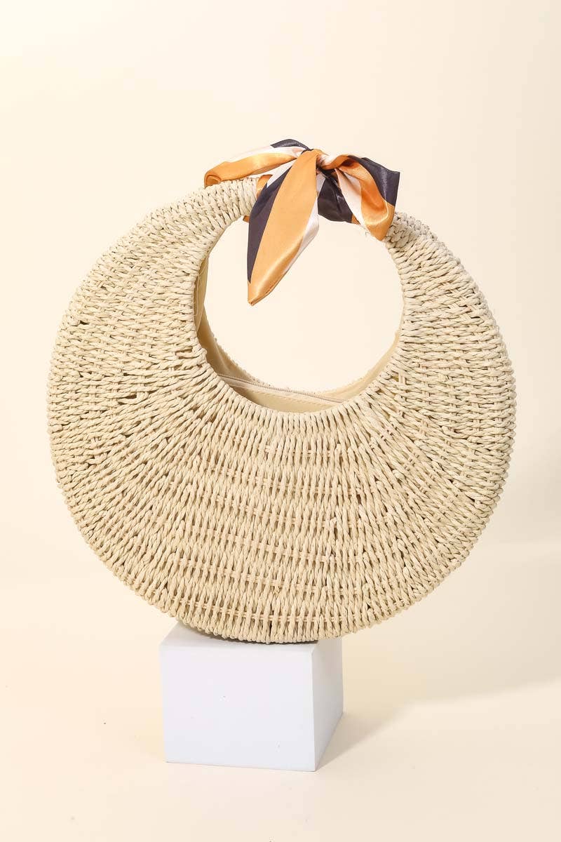 Round Straw Braided Circle Bag
