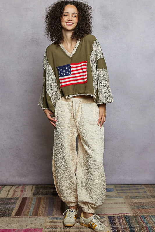 USA Oversized Gauzy Lace Top by POL
