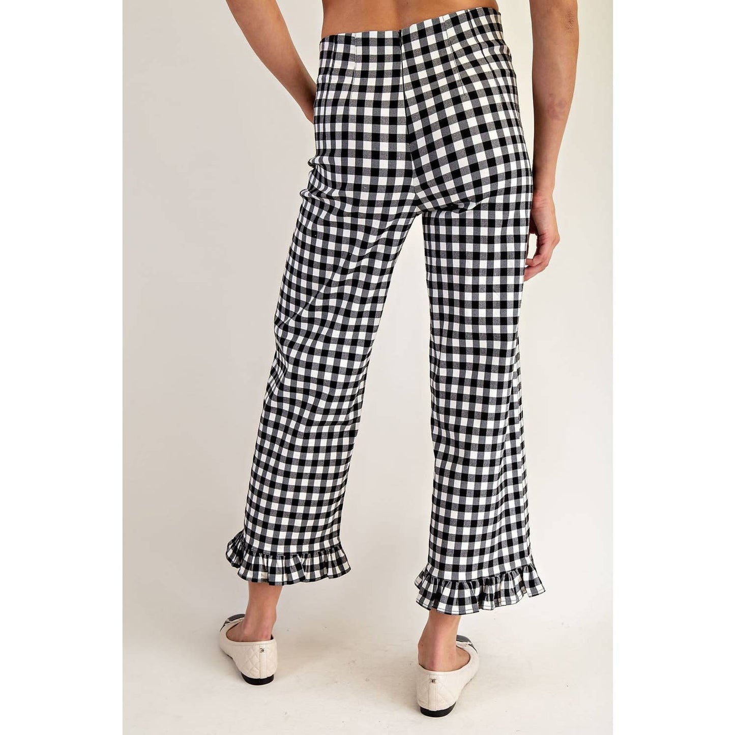 Gingham Straight Leg Pants