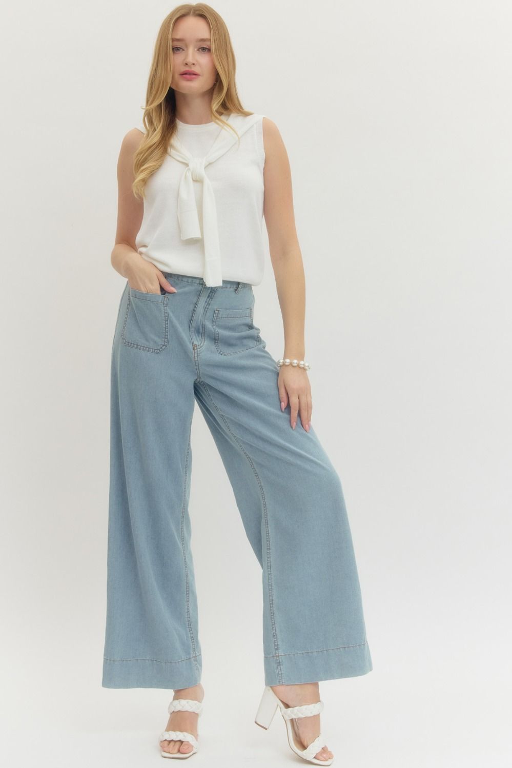 Elastic Waist Denim Pant
