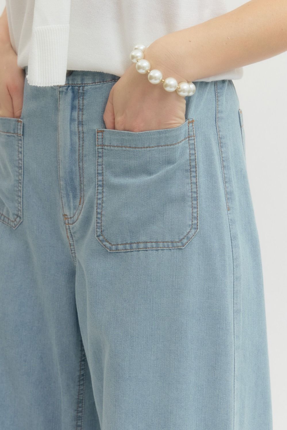 Elastic Waist Denim Pant