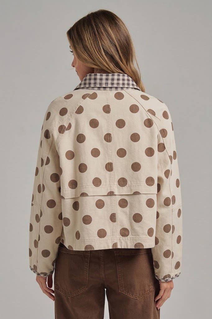 POLKA DOT OXFORD CANVAS FALL JACKET