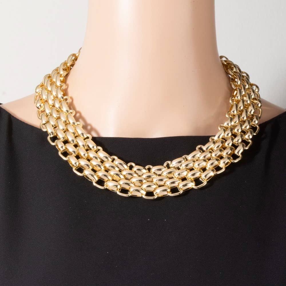 Chunky Layered Gold Chain Necklace
